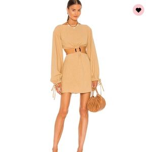 Mini cut out dress in beige
